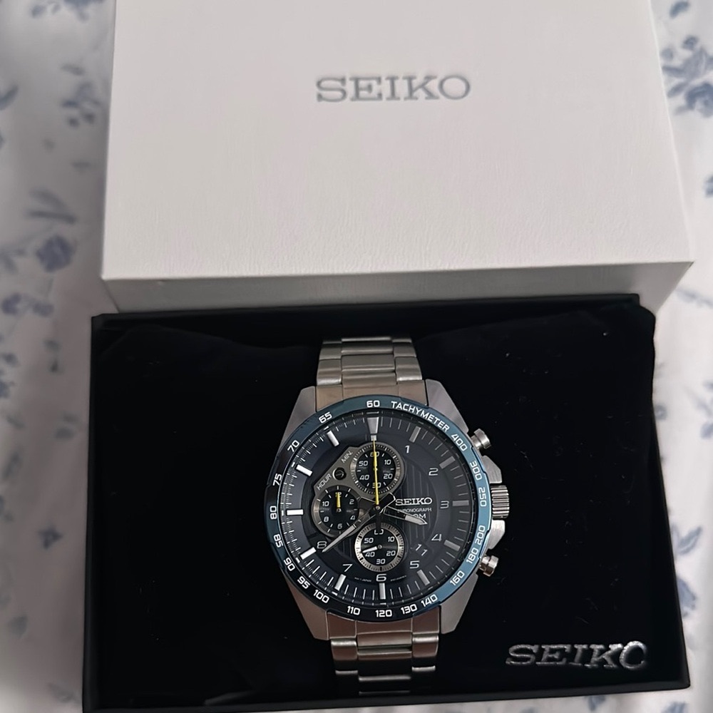Seiko Silver and Blue Men's Watch